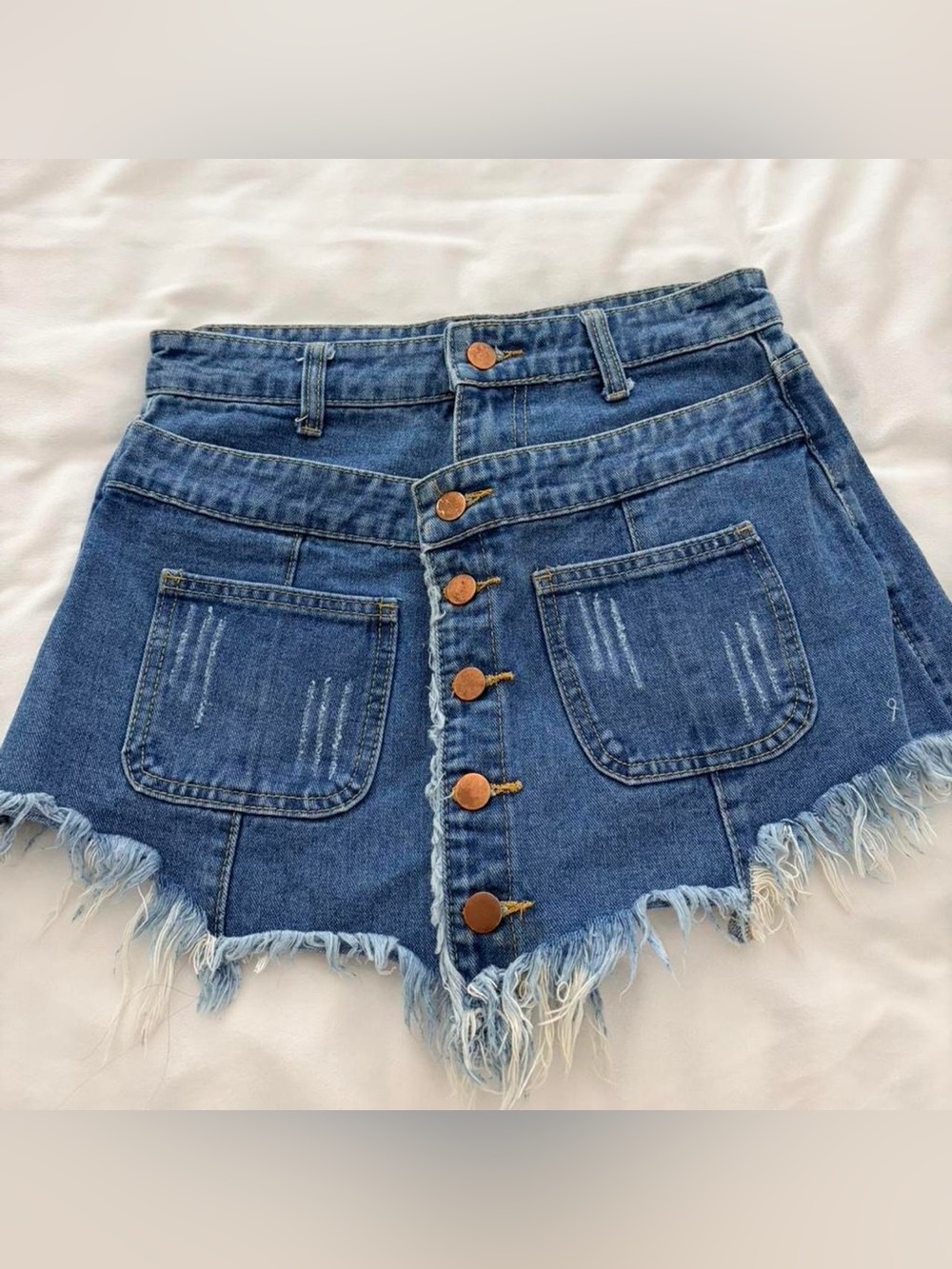 SHEIN denim buttoned skort